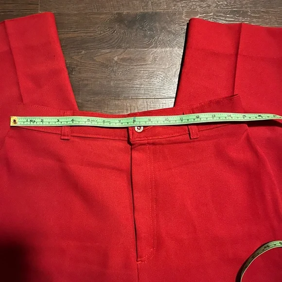 Vintage 1980's Levi's Red Polyester High Waisted Pants - Picture 5 of 6